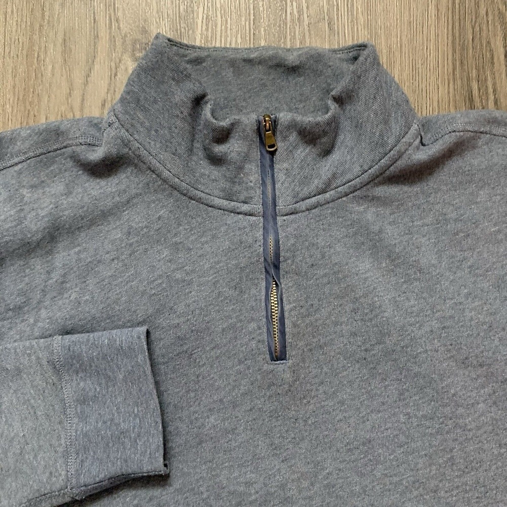 Faherty Men's Heather Blue 1/4 Zip Pullover XL‎